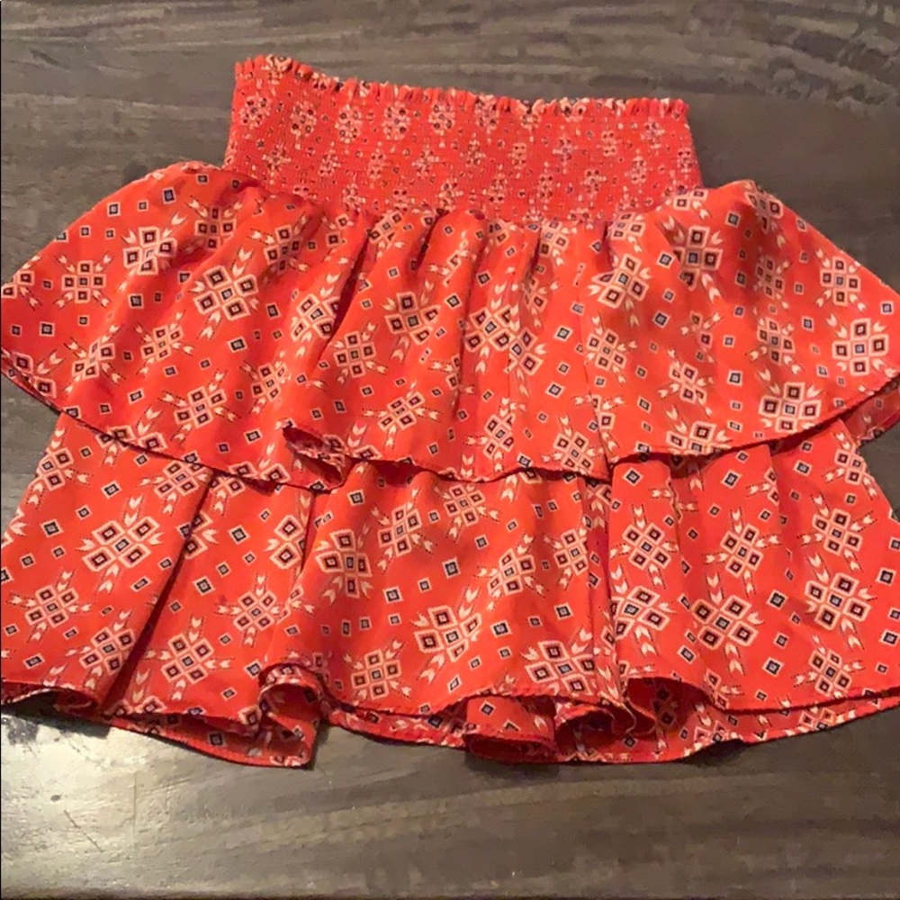 Orange silk skirt